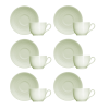 Kit de 06 xícaras de café com 6 pires Chevron verde - Image 3