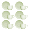 Kit de 06 xícaras de chá com 6 pires Chevron verde - Image 3