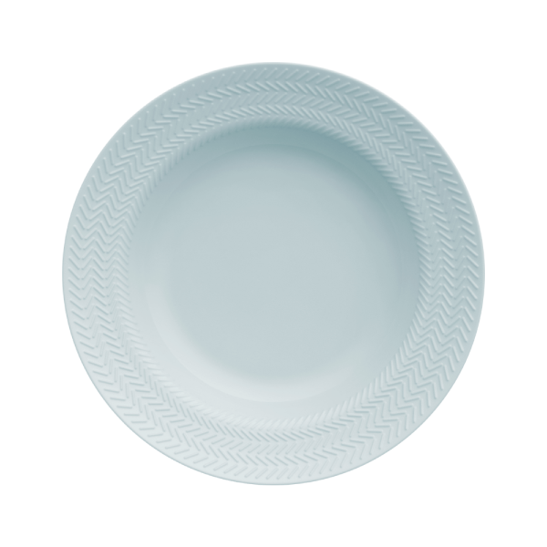 Kit de 06 pratos fundos Chevron azul