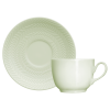 Kit de 06 xícaras de café com 6 pires Chevron verde