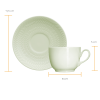 Kit de 06 xícaras de café com 6 pires Chevron verde - Image 2