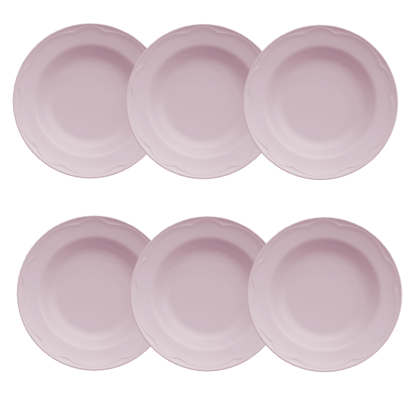 Kit de 6 pratos fundos Cottage rosa - Imagem 2