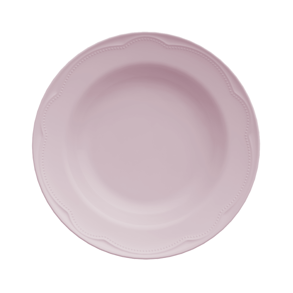 Kit de 6 pratos fundos Cottage rosa