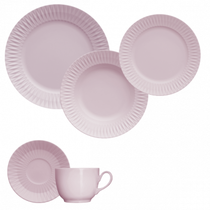 Jogo de jantar 30 peças Diamante rosa