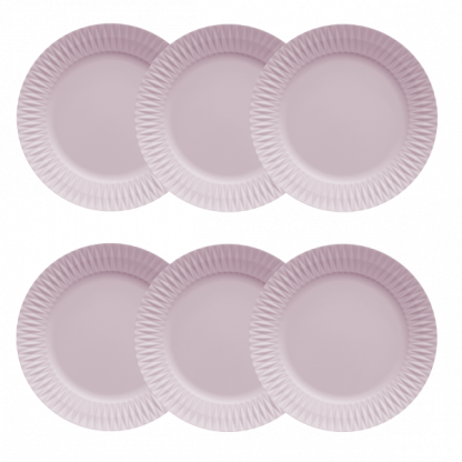 Kit de 6 pratos rasos Diamante rosa - Imagem 2