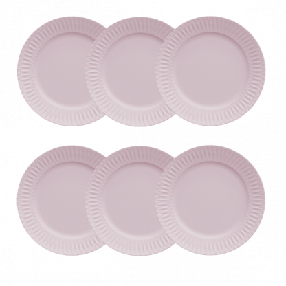 Kit de 6 pratos sobremesa Diamante rosa - Imagem 2