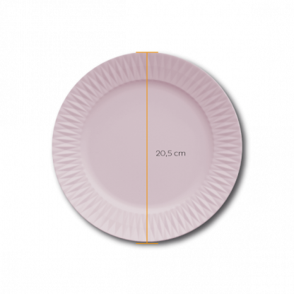 Kit de 6 pratos sobremesa Diamante rosa - Imagem 3
