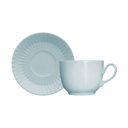 Kit de 6 xícaras de café com 6 pires Diamante azul