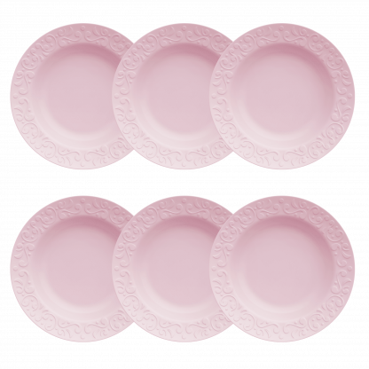 Kit de 6 pratos fundos Tassel rosa - Image 2