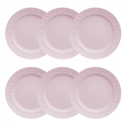 Kit de 6 pratos rasos Tassel rosa - Imagem 2