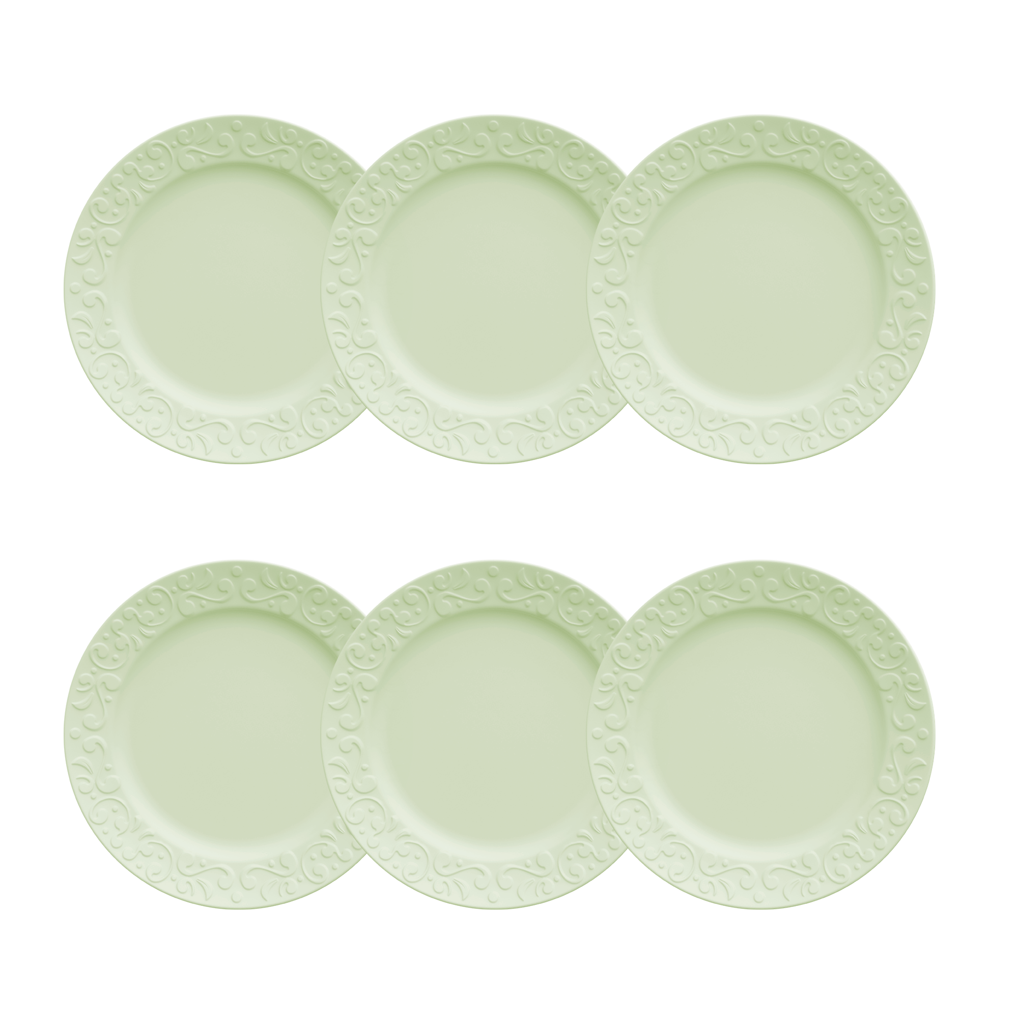 Kit de 6 pratos rasos Tassel verde - Imagem 2