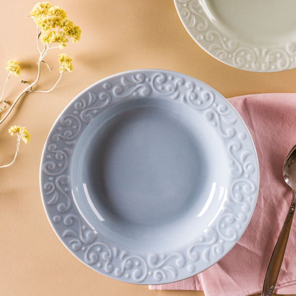 Kit de 6 pratos fundos Tassel azul - Imagem 3