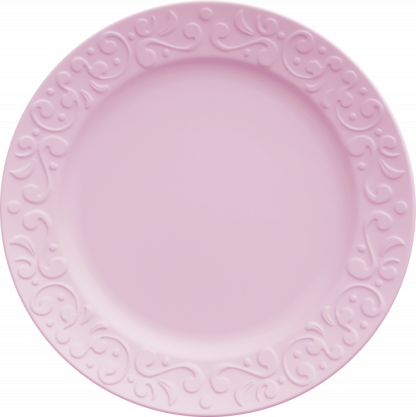 Kit de 6 pratos sobremesa Tassel rosa
