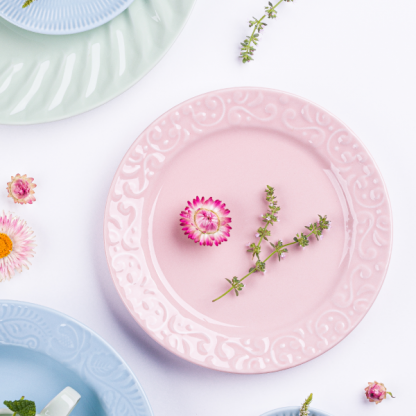 Kit de 6 pratos sobremesa Tassel rosa - Imagem 3