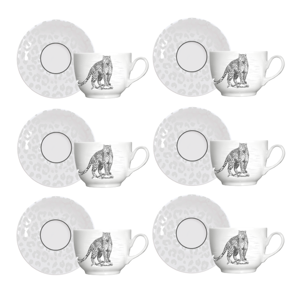 Kit de 06 xícaras café com 6 pires Selvagem - Imagem 2