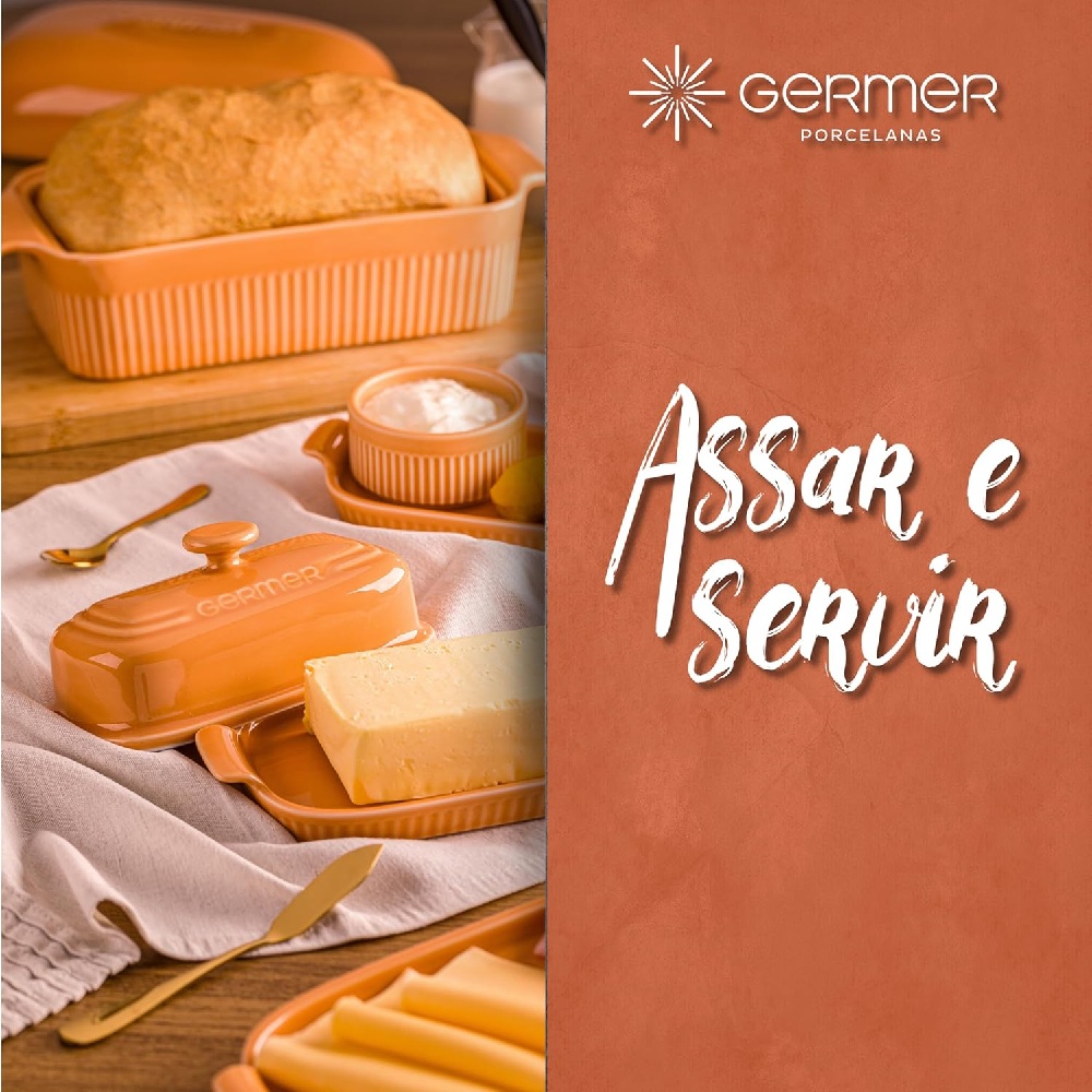 Forma de Pão com Tampa Refratária 29 cm Amarela 1,1 L - Imagem 5