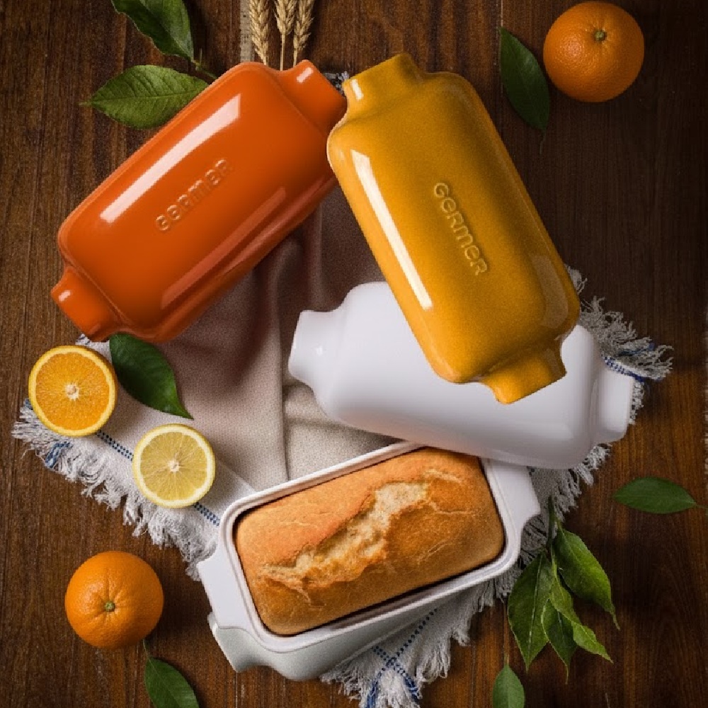 Forma de Pão com Tampa Refratária 29 cm Laranja 1,1 L - Imagem 4