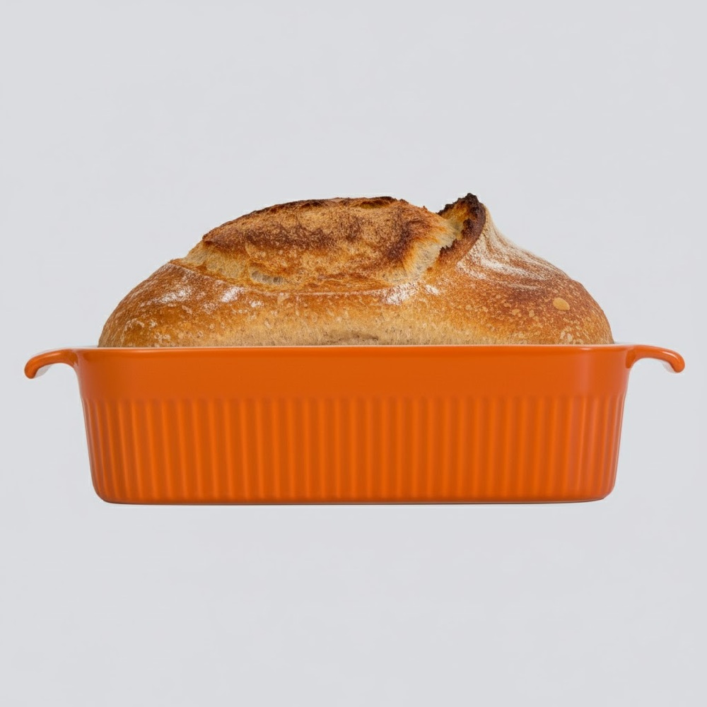 Forma de Pão com Tampa Refratária 29 cm Laranja 1,1 L - Imagem 6