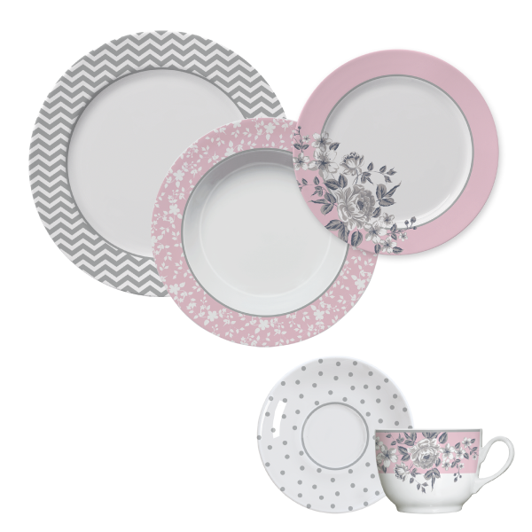 Germer - Jogo De Jantar 20 Peças Em Porcelana | Branco Tassel | Elegante E Durável