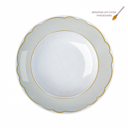 Jogo de jantar 30 peças Royal Off-white – detalhes em tinta metalizada - Imagem 3