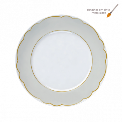 Jogo de jantar 30 peças Royal Off-white – detalhes em tinta metalizada - Imagem 2