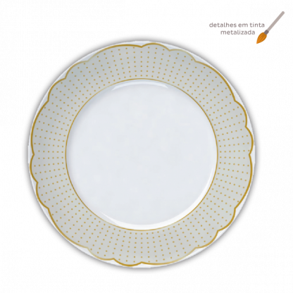 Jogo de jantar 30 peças Royal Off-white – detalhes em tinta metalizada - Imagem 4