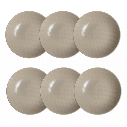 Kit de prato fundo creme 6 peças "Microtexturas" - Imagem 2