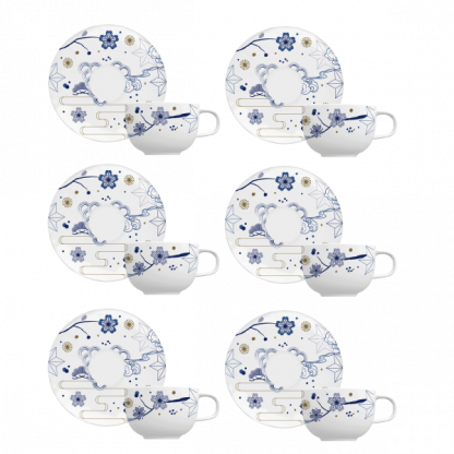 Kit de 6 xícaras de chá com 6 pires Pólen - Rachel Hoshino - Image 2