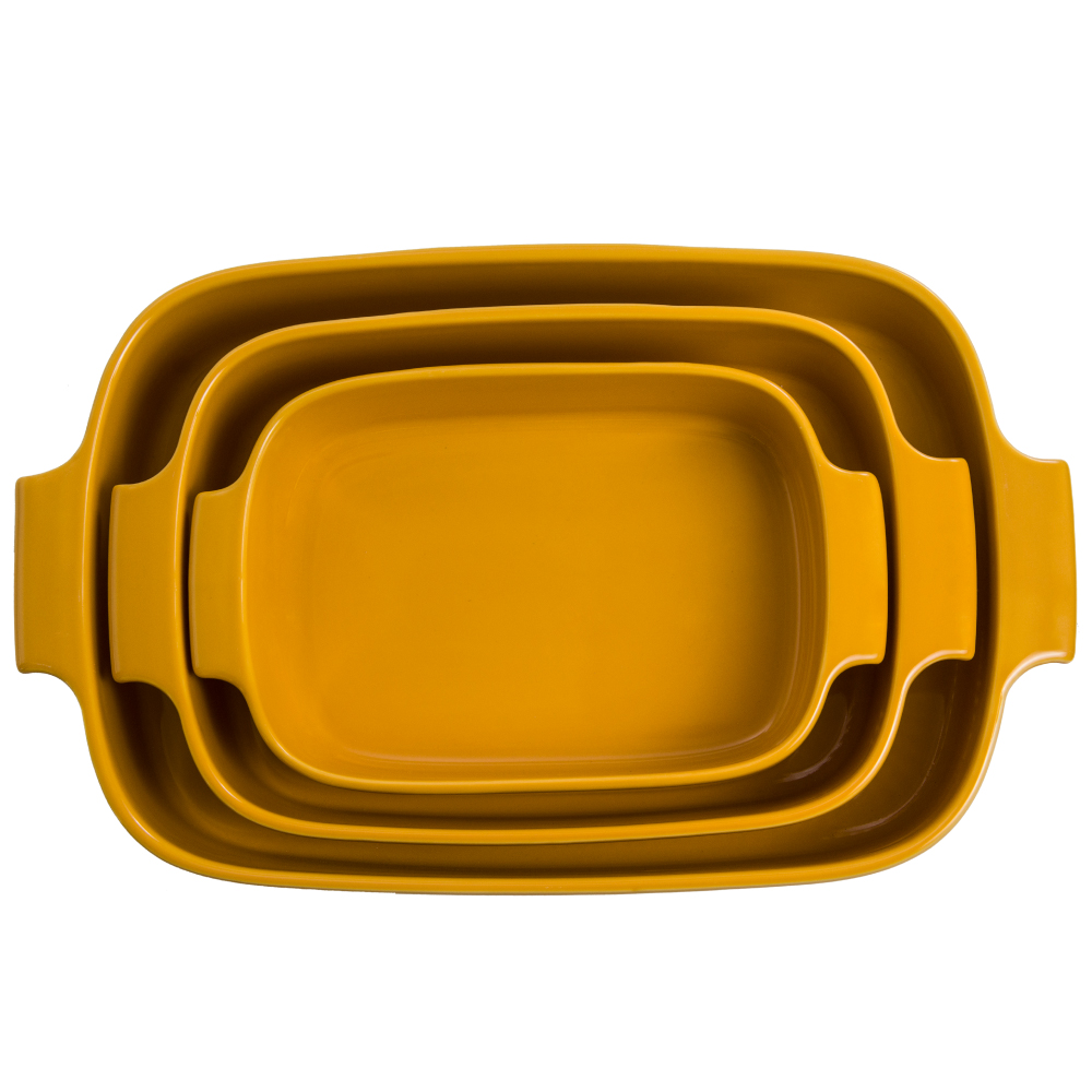 Travessa Refratária Retangular 28x17 Amarela 1,72 L - Imagem 3
