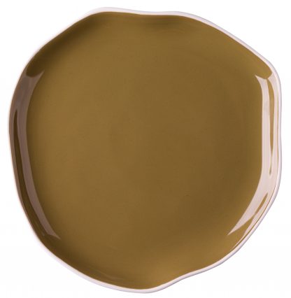 Prato raso Conceito branco fosco, verniz verde oliva.