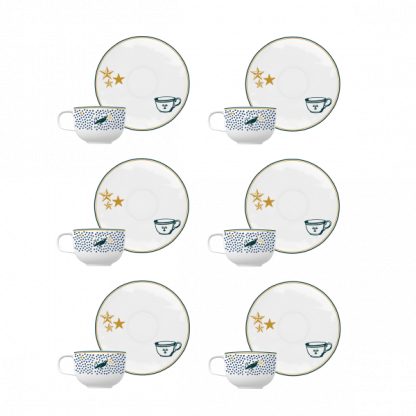 Kit de 06 xícaras café com pires Funtasy - Brunno Jahara - Imagem 3