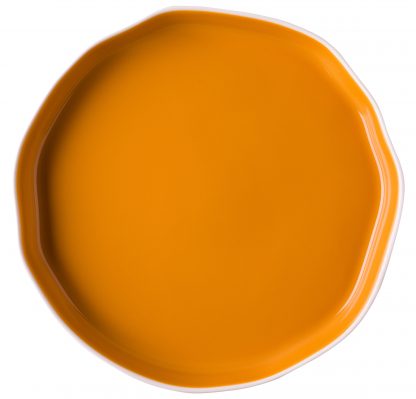 Prato raso Origem branco fosco, verniz amarelo
