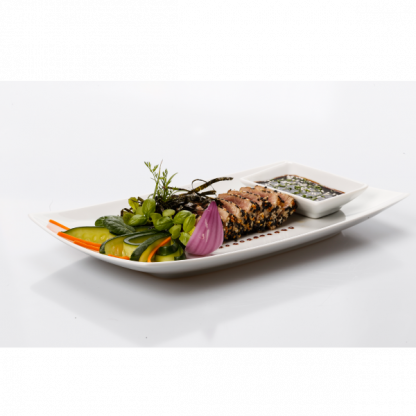 Bandeja rasa oriental branco 30 cm. - Imagem 3