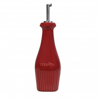 Azeiteiro em Porcelana Vermelho 348 ml