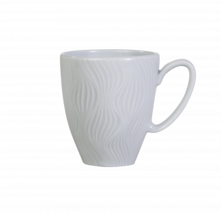 Caneca Chá Café Branca Relevo Sinuosa 308 ml