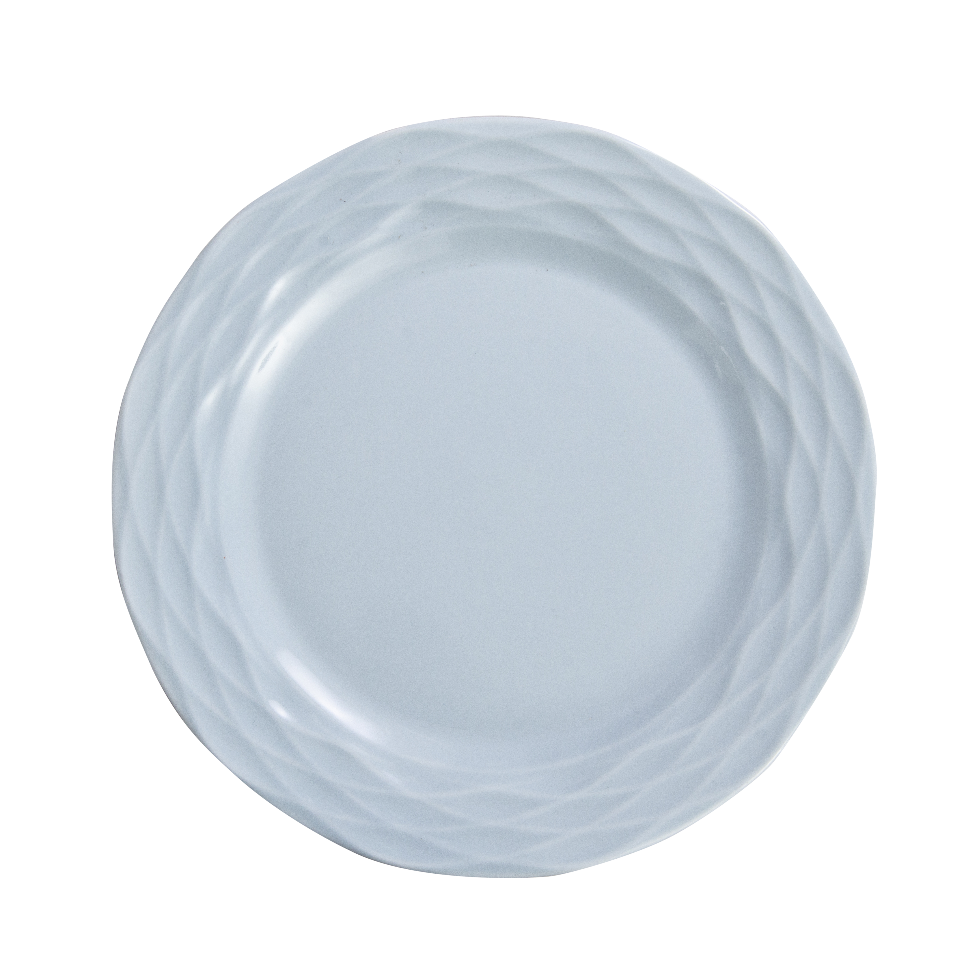 Kit de 6 pratos rasos Ondas azul