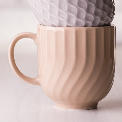 Caneca colorida Linea - creme - Imagem 2