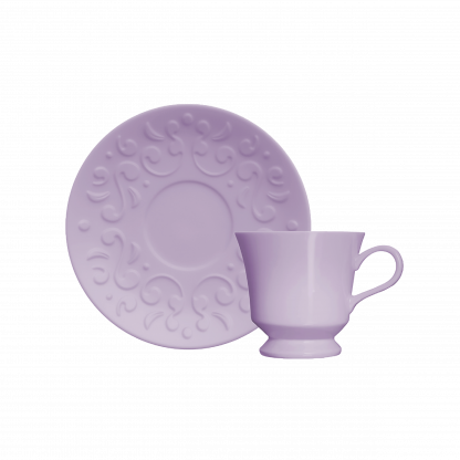 Kit de 6 xícaras de café com pires Tassel - lilás