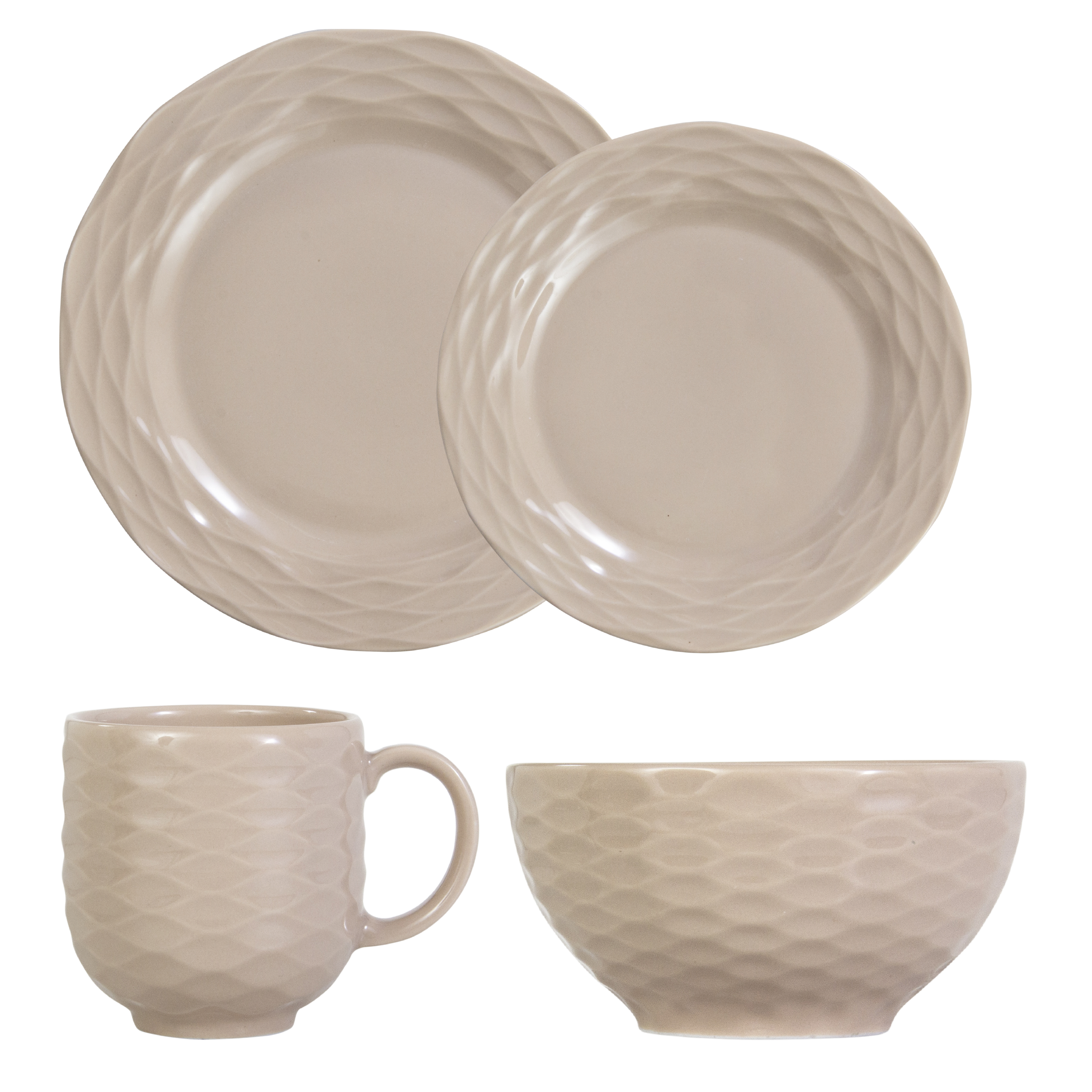 Jogo de 16 peças Ondas - Creme