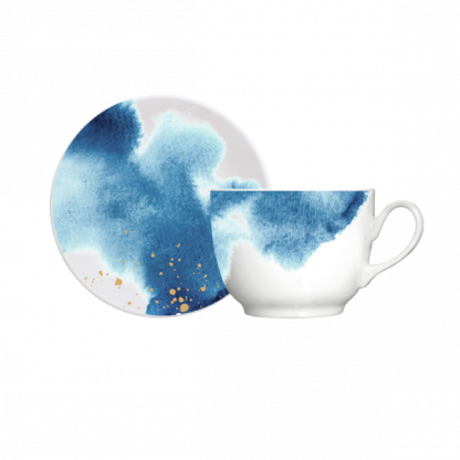 Kit de 06 xícaras de café com 6 pires Oceano