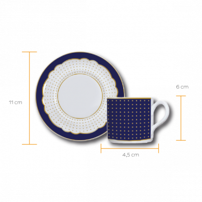 XICARA CAFE C/ PIRES - BRASILIA -  METAL ROYAL BLUE - Imagem 2