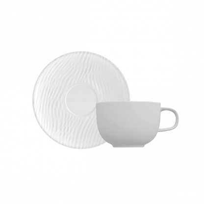 Kit 06 Xícaras c/pires Café - Dunas Branco Fosco