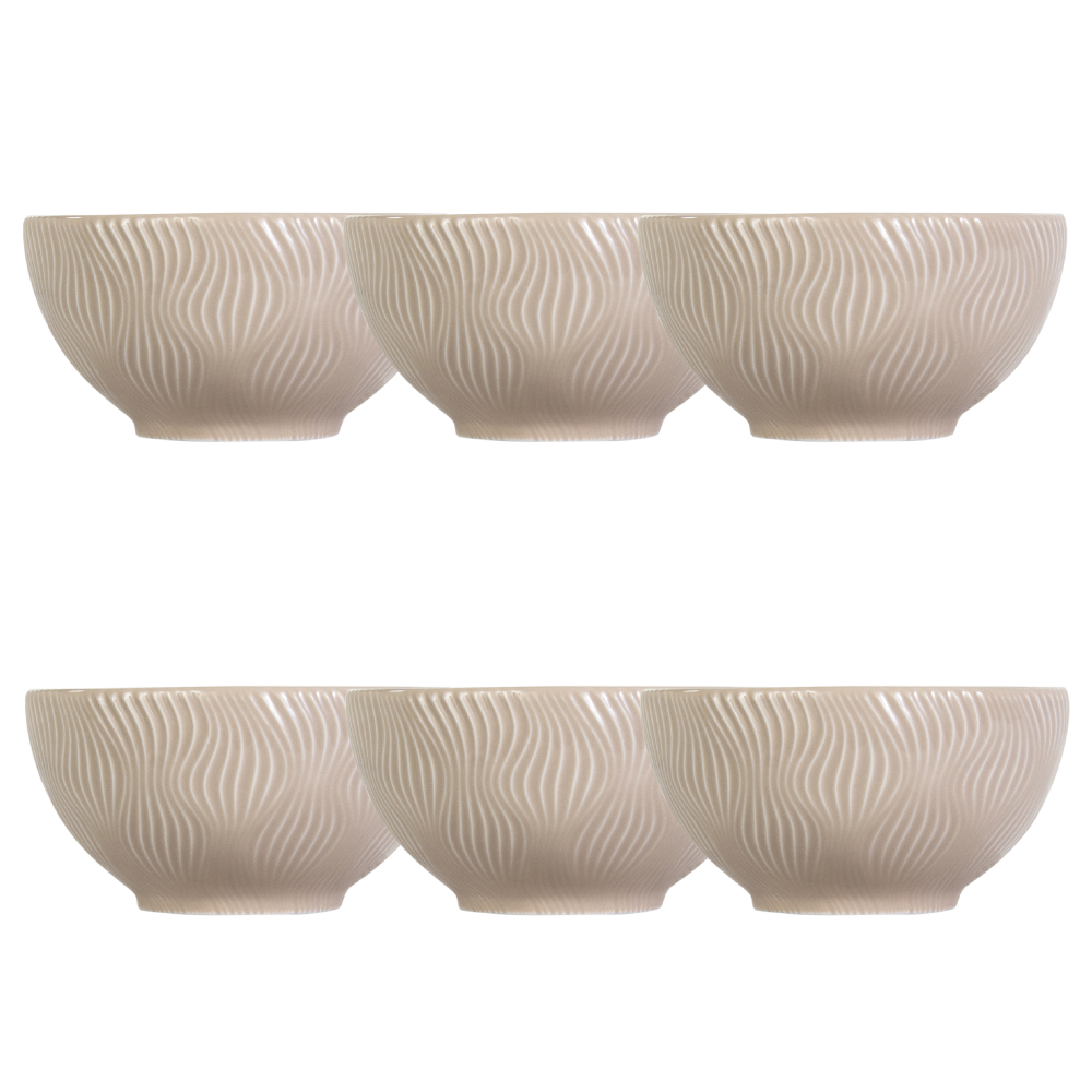 Bowl Tigela  Sobremesa Creme Relevo Sinuosa 360 ml - Imagem 2