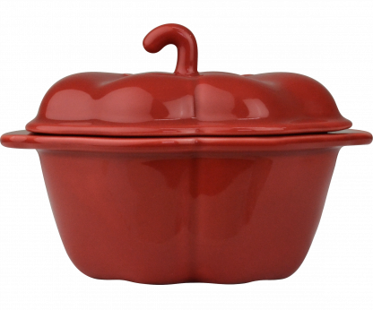 Cocotte Pimentão Vermelho 340 ml com Tampa Germer Porcelanas