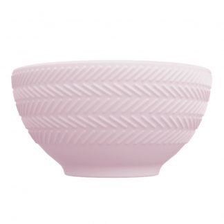 Bowl Tigela Sobremesa Rosa Fractal Relevo Chevron 418 ml