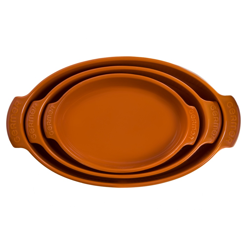 Travessa Refratária Oval 25,5 cm Laranja 1,1 L - Imagem 3