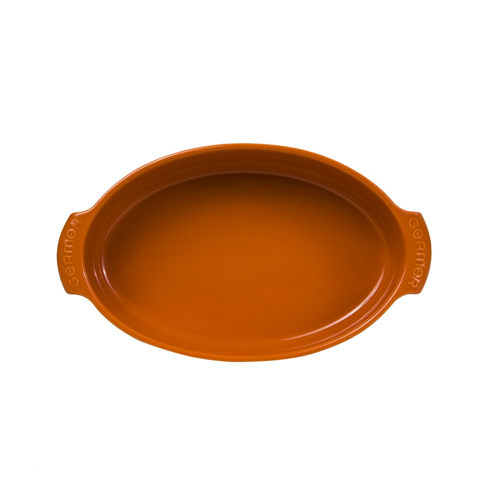 Travessa Refratária Oval 25,5 cm Laranja 1,1 L
