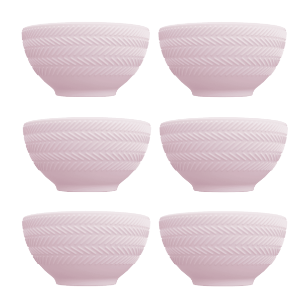 Bowl Tigela Sobremesa Rosa Fractal Relevo Chevron 418 ml - Imagem 3