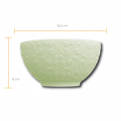 Bowl Tigela Sobremesa Verde Menta Relevo Tassel 422 ml - Imagem 2