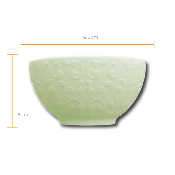 Bowl Tigela Sobremesa Verde Menta Relevo Tassel 422 ml - Imagem 2